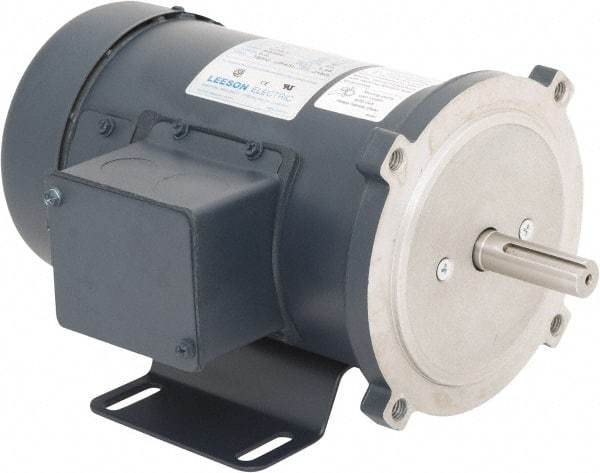 Leeson - 1/2 Max hp, 2,500 Max RPM, DC Electric AC DC Motor - 115 V Input, SS56C Frame, C-Face with Base Mount, TEFC Enclosure - Apex Tool & Supply