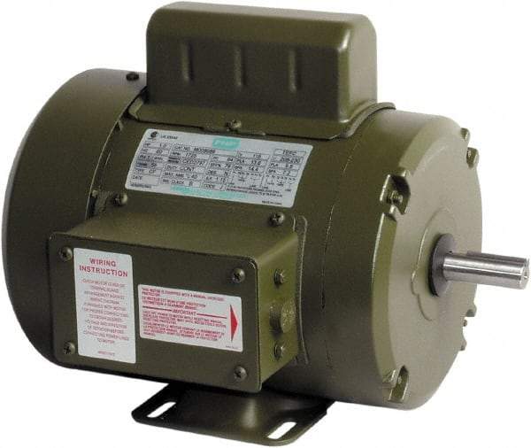 Leeson - 1 Max hp, 1,800 Max RPM, Capacitor Start Electric AC DC Motor - 115-208/230 V Input, Single Phase, 56 Frame, Rigid Base Mount, TEFC Enclosure - Apex Tool & Supply