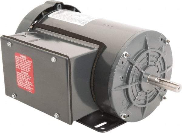 Leeson - 1-1/2 Max hp, 1,800 Max RPM, Capacitor Start Electric AC DC Motor - 115-208/230 V Input, Single Phase, 56H Frame, Rigid Base Mount, TEFC Enclosure - Apex Tool & Supply