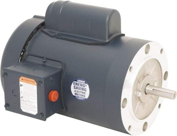 Leeson - 3/4 Max hp, 1,500 Max RPM, Electric AC DC Motor - 110/220 V Input, Single Phase, 56C Frame, C-Face Mount, TEFC Enclosure - Apex Tool & Supply