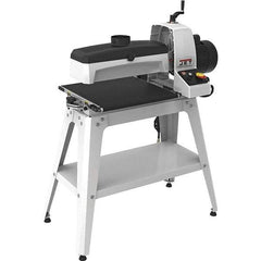 Jet - 5" Diam x 16" Long, Single Phase Floor Drum Sanding Machine - 2-3/8" Sanding Depth, 1/32 to 3" Thick x 32" Wide Workpiece, 0 to 10 SFPM Workpiece Rate - Apex Tool & Supply