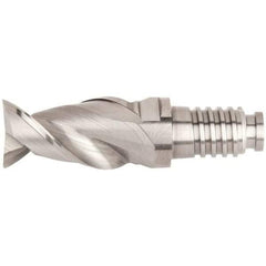 Kennametal - 12mm Mill Diam, 18mm LOC, 42mm OAL, 2 Flute Square End Mill Head - Duo-Lock 12 Connection, Solid Carbide, Uncoated, Right Hand Flute, Spiral Flute, Centercutting, 45° Helix, Series ABDF - Apex Tool & Supply