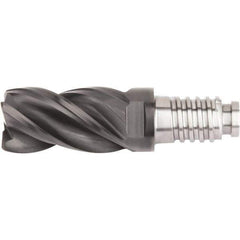 Kennametal - 3/8" Diam, 9/16" LOC, 4 Flute, 2.286mm Corner Radius End Mill Head - Solid Carbide, AlTiN Finish, Duo-Lock 10 Connection, Spiral Flute, 37 & 39° Helix, Centercutting - Apex Tool & Supply