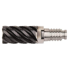 Kennametal - 10mm Diam, 15mm LOC, 4 Flute, 0.5mm Corner Radius End Mill Head - Solid Carbide, AlTiN Finish, Duo-Lock 10 Connection, Spiral Flute, 45° Helix, Centercutting - Apex Tool & Supply