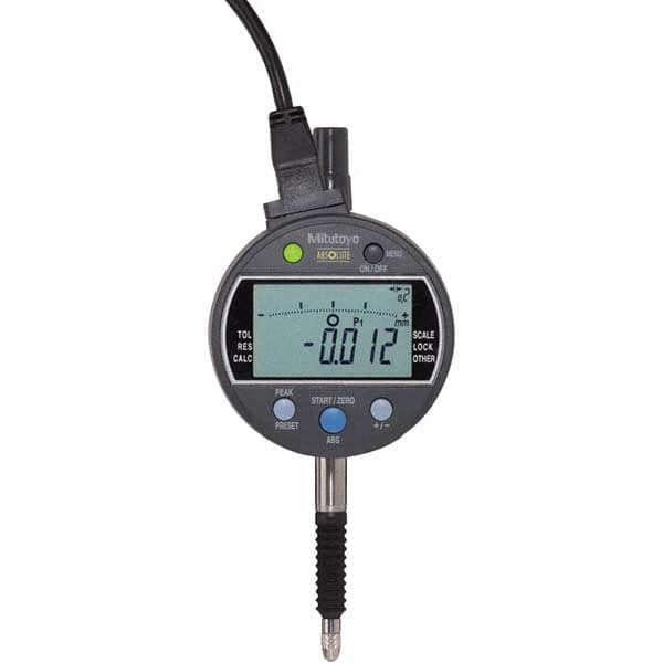 Mitutoyo - Electronic Drop Indicators Minimum Measurement (mm): 0 Maximum Measurement (mm): 12.70 - Apex Tool & Supply