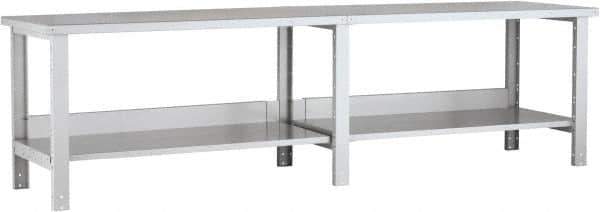 Rousseau Metal - 120 Wide x 30" Deep x 34" High, Steel Workbench - Fixed Legs - Apex Tool & Supply
