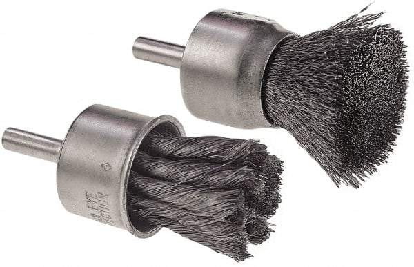 Camel Grinding Wheels - 3/4" Brush Diam, Knotted, End Brush - 1/4" Diam Shank, 1/4" Pilot Diam - Apex Tool & Supply