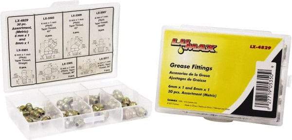lumax - Grease Fitting Sets Standard of Measurement: Metric Material: Steel - Apex Tool & Supply