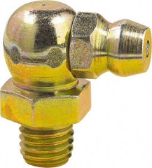 lumax - 90° Head Angle, 1/4-28 Taper Steel Taper Thread Grease Fitting - Zinc Plated Finish - Apex Tool & Supply