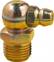 lumax - 90° Head Angle, 1/8 PTF Steel Taper Thread Grease Fitting - Zinc Plated Finish - Apex Tool & Supply