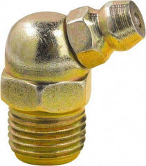 lumax - 45° Head Angle, 1/8 PTF Steel Taper Thread Grease Fitting - Zinc Plated Finish - Apex Tool & Supply