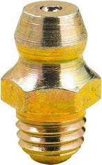 lumax - 0° Head Angle, M8x1 Metric Steel Taper Thread Grease Fitting - Zinc Plated Finish - Apex Tool & Supply