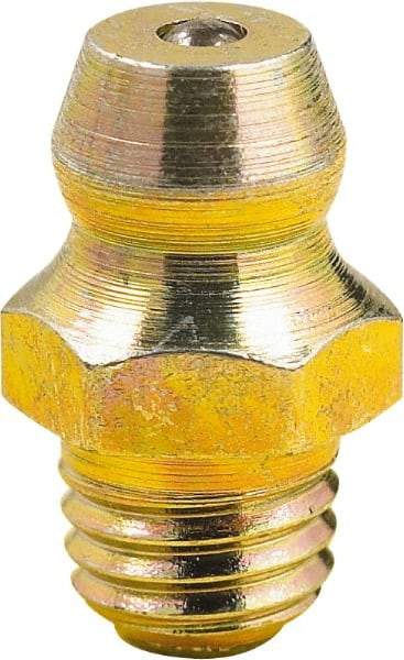 lumax - 0° Head Angle, M6x1 Metric Steel Taper Thread Grease Fitting - Zinc Plated Finish - Apex Tool & Supply