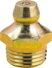 lumax - 0° Head Angle, M10x1 Metric Steel Taper Thread Grease Fitting - Zinc Plated Finish - Apex Tool & Supply