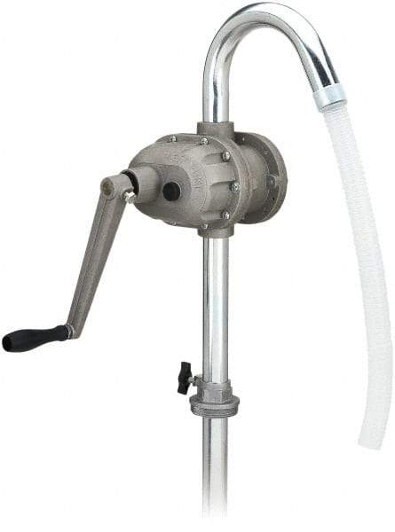 lumax - Oil Lubrication 0.25 Gal/Turn Flow Aluminum & Steel Rotary Hand Pump - For 15 to 55 Gal Container - Apex Tool & Supply