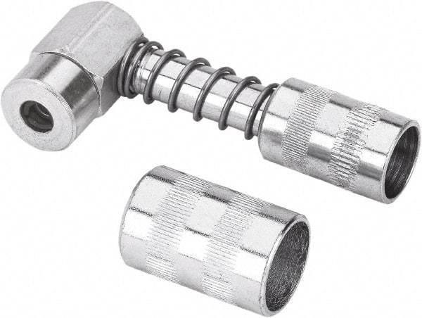 lumax - 4,500 Operating psi, Steel 90° Angle Adapter Grease Gun Coupler - Apex Tool & Supply