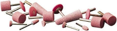 Camel Grinding Wheels - 7/32" Head Diam x 3/8" Thickness, B44, Tree End, Aluminum Oxide Mounted Point - Pink, Medium Grade - Apex Tool & Supply