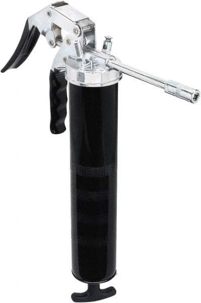 lumax - 7,000 Max psi, Rigid Pistol Grease Gun - 14 oz Capacity, 1/8 Thread Outlet, 25 Strokes per oz, 3-Way Fill - Apex Tool & Supply