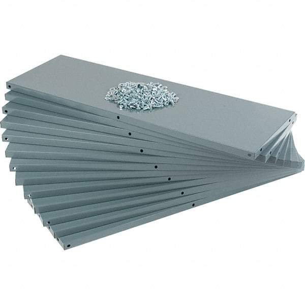 Value Collection - 35.8" Wide, 1 High, Open Shelving Accessory/Component - 21 Gauge Steel, Powder Coat Finish, Use with Bins/Totes - Apex Tool & Supply