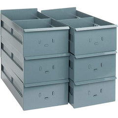 Value Collection - 8.2" Wide, 4-19/32 High, Open Shelving Accessory/Component - 19 Gauge Steel, Powder Coat Finish, Use with Bins/Totes - Apex Tool & Supply