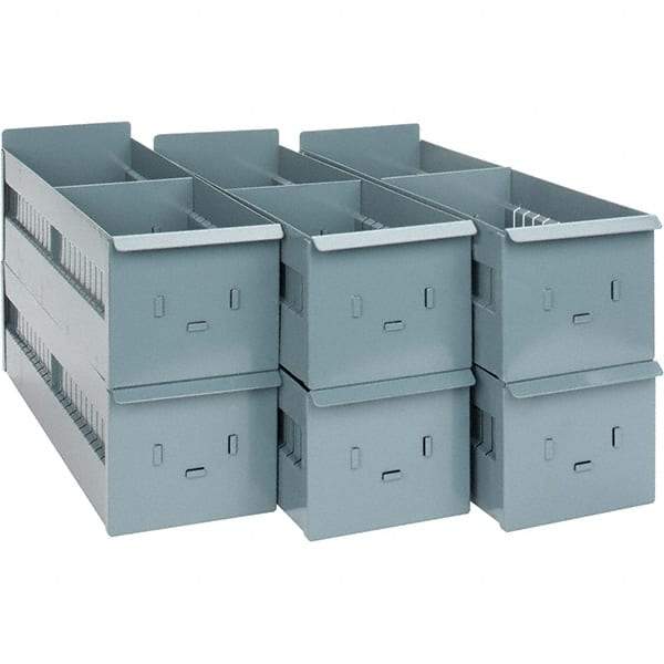 Value Collection - 5-1/2" Wide, 4-19/32 High, Open Shelving Accessory/Component - 19 Gauge Steel, Powder Coat Finish, Use with Bins/Totes - Apex Tool & Supply