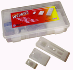 Wedgies Shim Assortment - Mix of flex and ridgid / 16 mini; 6 large; 15 standard - Polypropylene & Vinyl - Apex Tool & Supply