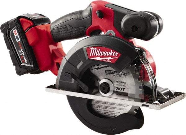 Milwaukee Tool - 18 Volt, 5-7/8" Blade, Cordless Circular Saw - 3,900 RPM, 2 Lithium-Ion Batteries Included - Apex Tool & Supply