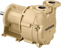 DEKKER Vacuum Technologies - 29 Hg Max, 1-1/2" ANSI 150# RF Flanged Inlet & Discharge, Single Stage Liquid Ring Vaccum Pump - 75 CFM, 5 hp, Cast Iron Housing, 316 Stainless Steel Impeller, 1,750 RPM, 230/460 Volts - Apex Tool & Supply