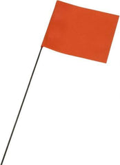 Ability One - 3" High x 3-1/2" Wide, Orange PVC Marking Flag - 15" Overall Height - Apex Tool & Supply