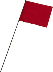 Ability One - 3" High x 3-1/2" Wide, Red PVC Marking Flag - 15" Overall Height - Apex Tool & Supply