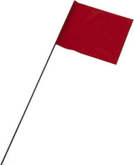 Ability One - 3" High x 3-1/2" Wide, Red PVC Marking Flag - 21" Overall Height - Apex Tool & Supply