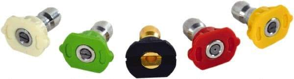 Simpson - 4,500 psi Fixed, Metal, Quick Connect Tip Pressure Washer Nozzle - 0.052" Orificie Diam, 1/4" Thread, Male, White, Green, Black, Red, Yellow - Apex Tool & Supply