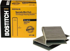 Stanley Bostitch - 2" Long x 1/2" Wide, 16 Gauge Crowned Construction Staple - Grade S4 Steel, Chisel Point - Apex Tool & Supply