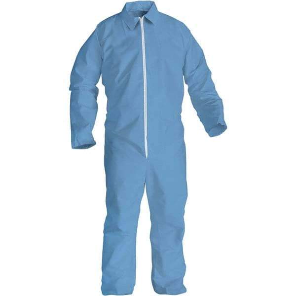 KleenGuard - Size 6XL FR Disposable General Purpose Coveralls - Blue, Zipper Closure, Open Cuffs, Open Ankles, Serged Seams - Apex Tool & Supply