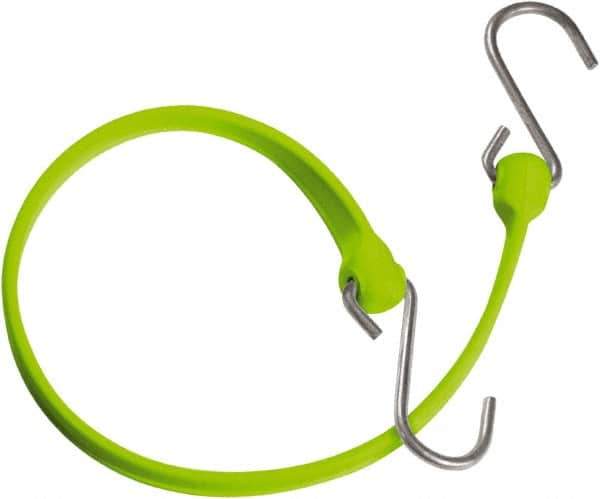 The Better Bungee - Heavy Duty Bungee Strap with Triangulated Galvanized S Hook - 36" OAL, Safety Green - Apex Tool & Supply