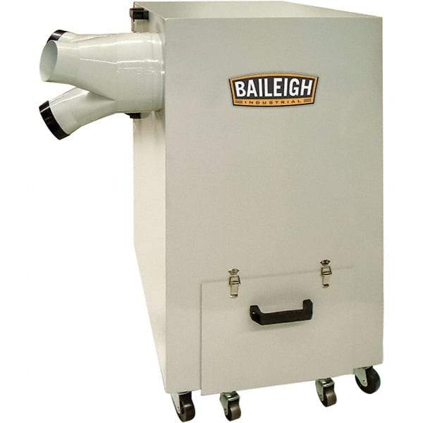 Baileigh - 5µm, 220 Volt Portable Metal Dust Collector - 30-1/2" Long x 21" Deep x 39-1/2" High, 4" Connection Diam, 1,450 CFM Air Flow, 10.4" Static Pressure Water Level - Apex Tool & Supply