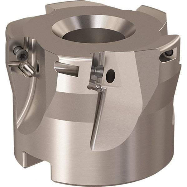 Seco - 5 Inserts, 52mm Cut Diam, 22mm Arbor Diam, 9mm Max Depth of Cut, Indexable Square-Shoulder Face Mill - 90° Lead Angle, 40mm High, XO.X 10T3.. Insert Compatibility, Through Coolant, Series R220.69 - Apex Tool & Supply