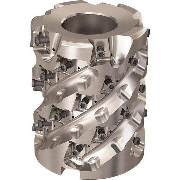 Seco - 35 Inserts, 3" Cut Diam, 1-1/4" Arbor Diam, 81mm Max Depth of Cut, Indexable Square-Shoulder Face Mill - 90° Lead Angle, 95mm High, LOEX-12 Insert Compatibility, Through Coolant, Series R220.94 - Apex Tool & Supply