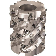 Seco - 35 Inserts, 3" Cut Diam, 1-1/4" Arbor Diam, 81mm Max Depth of Cut, Indexable Square-Shoulder Face Mill - 90° Lead Angle, 95mm High, LOEX-12 Insert Compatibility, Through Coolant, Series R220.94 - Apex Tool & Supply