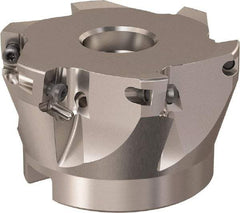 Seco - 6 Inserts, 66mm Cut Diam, 27mm Arbor Diam, 11mm Max Depth of Cut, Indexable Square-Shoulder Face Mill - 90° Lead Angle, 40mm High, XO.X 12.. Insert Compatibility, Through Coolant, Series R220.69 - Apex Tool & Supply