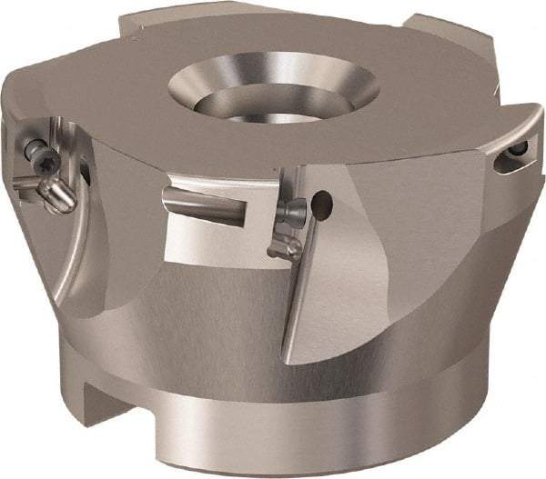 Seco - 5 Inserts, 66mm Cut Diam, 27mm Arbor Diam, 9mm Max Depth of Cut, Indexable Square-Shoulder Face Mill - 90° Lead Angle, 40mm High, XO.X 10T3.. Insert Compatibility, Through Coolant, Series R220.69 - Apex Tool & Supply