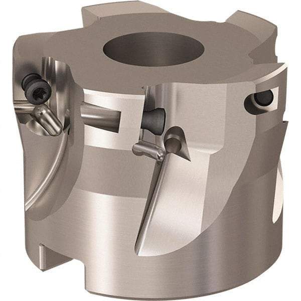 Seco - 5 Inserts, 52mm Cut Diam, 22mm Arbor Diam, 11mm Max Depth of Cut, Indexable Square-Shoulder Face Mill - 90° Lead Angle, 40mm High, XO.X 12.. Insert Compatibility, Through Coolant, Series R220.69 - Apex Tool & Supply