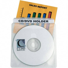 C-LINE - 50 Piece Clear/White CD/DVD Envelope - 5-3/4" High x 5.38" Wide - Apex Tool & Supply