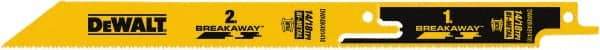 DeWALT - 9" Long x 1" Thick, Bi-Metal Reciprocating Saw Blade - Straight Profile, 14 to 18 TPI, Toothed Edge, Tang Shank - Apex Tool & Supply