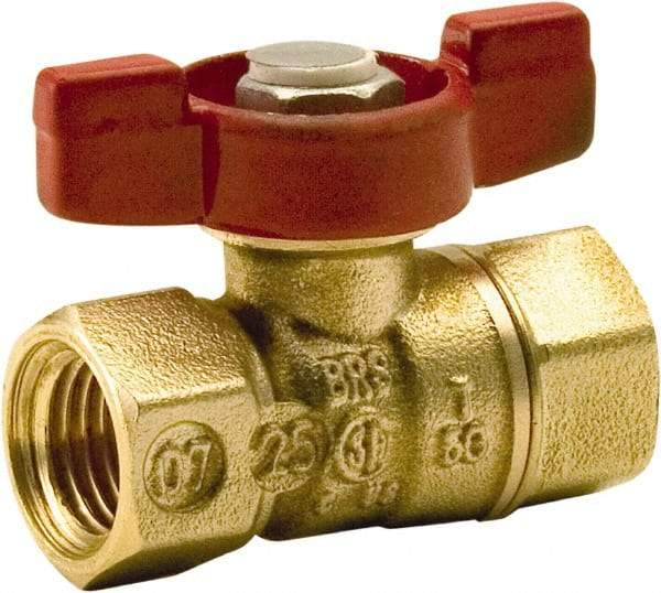 Legend Valve - 1/8" Pipe, Standard Port, Lead Free Brass Standard Ball Valve - 2 Piece, FNPT x FNPT Ends, Tee Handle, 400 WOG, 125 WSP - Apex Tool & Supply