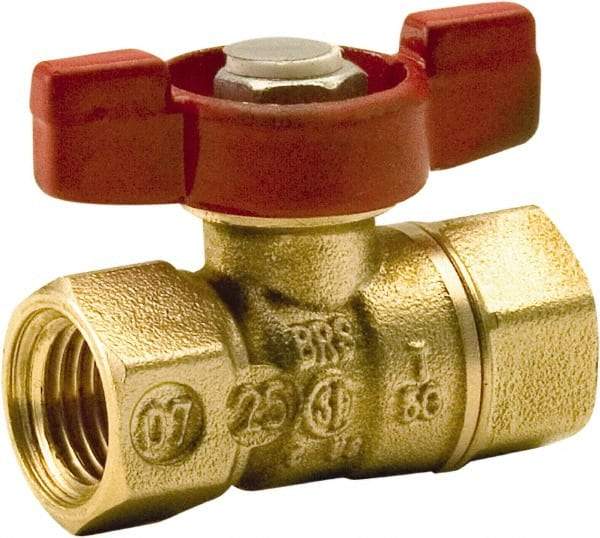Legend Valve - 1/8" Pipe, Standard Port, Brass Standard Ball Valve - 2 Piece, FNPT x FNPT Ends, Tee Handle, 400 WOG, 125 WSP - Apex Tool & Supply