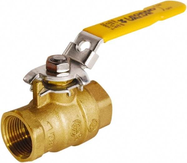 Legend Valve - 1-1/4" Pipe, Full Port, Brass Full Port Ball Valve - 2 Piece, FNPT x FNPT Ends, Locking Lever Handle, 600 WOG, 150 WSP - Apex Tool & Supply