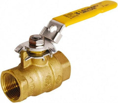 Legend Valve - 1-1/2" Pipe, Full Port, Brass Full Port Ball Valve - 2 Piece, FNPT x FNPT Ends, Locking Lever Handle, 600 WOG, 150 WSP - Apex Tool & Supply