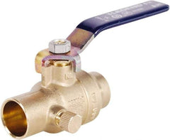 Legend Valve - 3/4" Pipe, Full Port, Lead Free Brass Full Port Ball Valve - 2 Piece, Solder x Solder Ends, Lever Handle, 600 WOG - Apex Tool & Supply