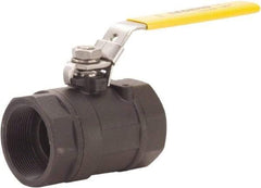 Legend Valve - 2" Pipe, Large Port, Carbon Steel Standard Ball Valve - 2 Piece, FNPT x FNPT Ends, Locking Lever Handle, 1,500 WOG, 150 WSP - Apex Tool & Supply